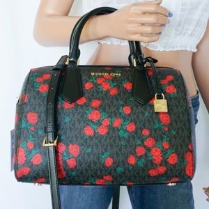 Michael Kors Hayes Red Rose Satchel